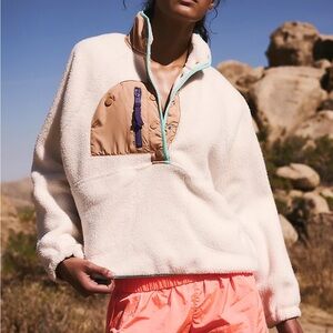 Free People Hit the Slopes Colorblock Fleece Pullover